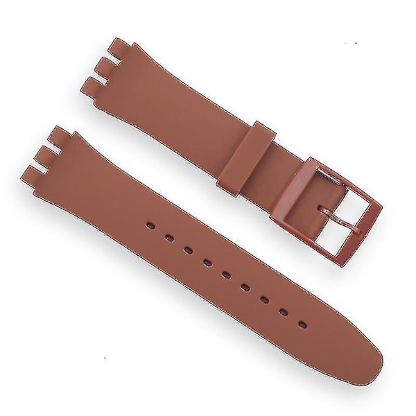 Svart klockband för swatch-rem Spänne för swatch Silikon watch 17 mm 19 mm 20 mm gummiband 16 mm watch Tillbehör-blå Brown 16mm