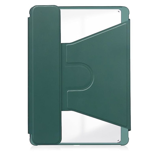 För Samsung Galaxy Tab A9+ 360 Rotation Transparent Smart case med tangentbord Dark Green