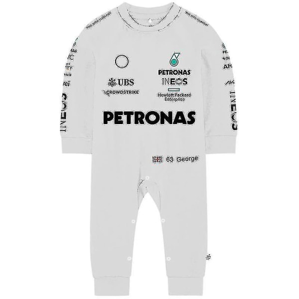 2023 F1 Ny säsong Sport Baby Jumpsuit Vår Höst Svart Bebisar Pojke Barn Romper Formula One Racing Team Nyfödd Krypdräkt Kr WCLTY-207 18M