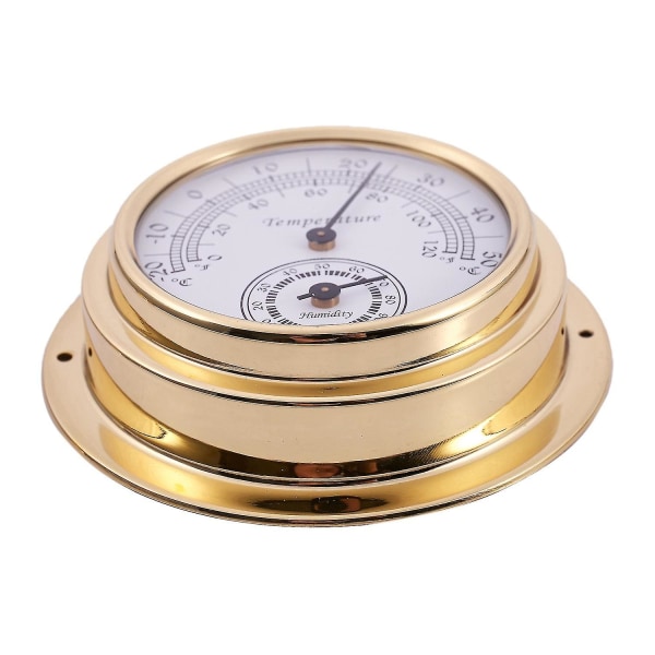 Termometer Hygrometer Barometer Ure Ur 2 Hele Sæt Vejrstation Meter Gold