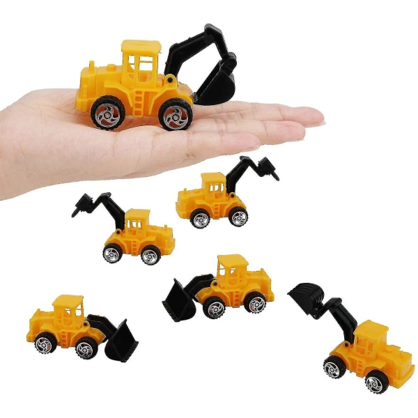 Tårtdekorationer för konstruktionsfordon grävare inkluderar 6 konstruktionslastbilsgrävmaskiner och 14 vägleksaksskyltar för barn Pojkar Bir-3