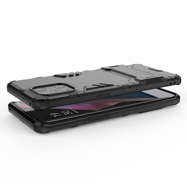 För Oppo Find X3/find X3 Pro 2 In 1 Full Protection Plast + Tpu Combo Hybrid Phone Protector Cover Case Med Kickstand Black