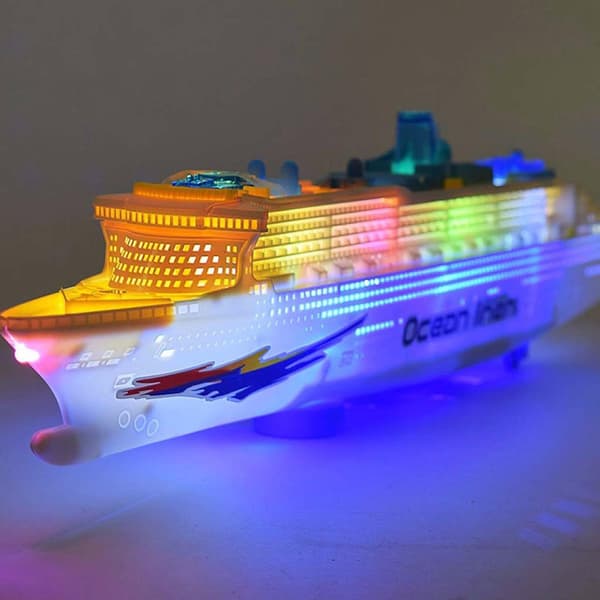 Lys og musik krydstogtskib Universal elektrisk legetøjsbåd Multicolor