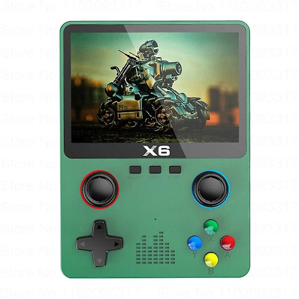 2023 X6 Bärbar Retro Spelkonsol 4k 10000+ Spellåda 3,5 tum Mini Handhållen Videospelsenhet Spelare För Vuxna Barn Presenter Green