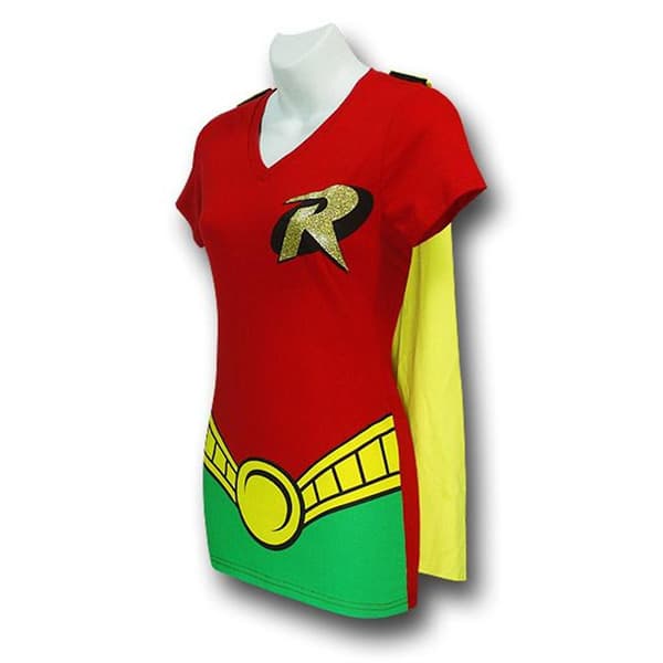Robin T-shirt med V-ringad kappad kostym för kvinnor Red Medium