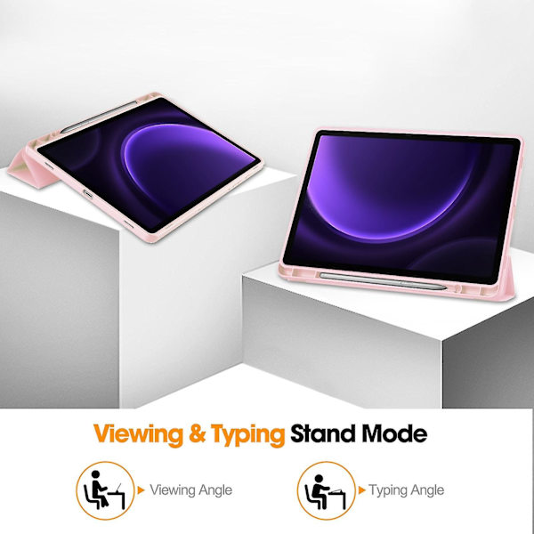 Smart läder case för Samsung Galaxy Tab S9 Fe Pink