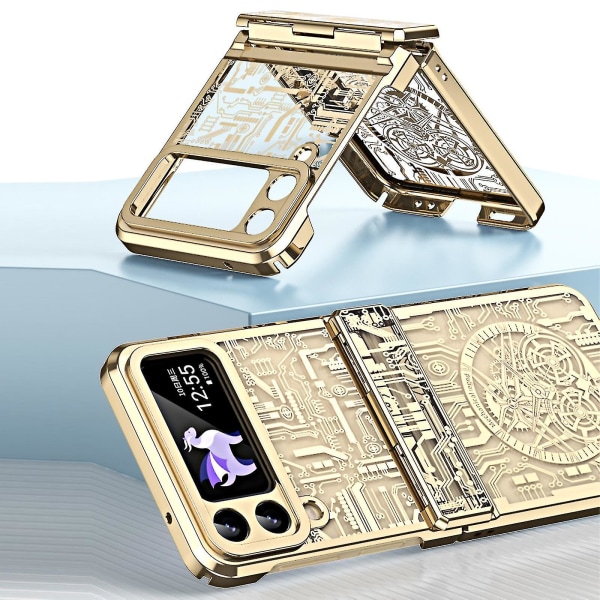 Galaxy Z Flip 5 Case, Samsung Z Flip 5 Case Gångjärnsskydd Stötsäkert Case För Galaxy Flip 5 5g gold