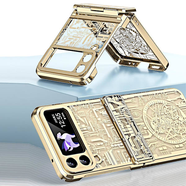 Galaxy Z Flip 5 etui, Samsung Z Flip 5 etui Hængselsbeskyttelse Stødsikker beskyttelsescover til Galaxy Flip 5 5g silver