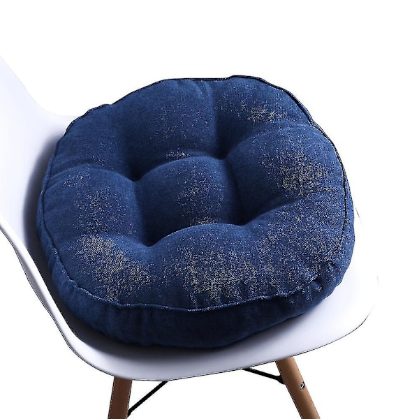 Tykke pude, rund stolepude sædehynde, blød gulvpude til hjemmet Stue Balkon Kontorhave dark blue 40cm
