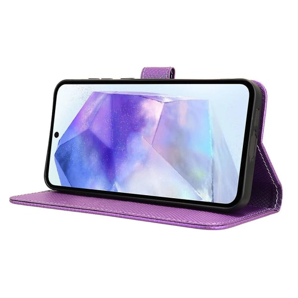 Kompatibel med Samsung Galaxy A55 5G Case , Kickstand Korthållare Cover Magnetisk case för Samsung Galaxy A55 5G Purple