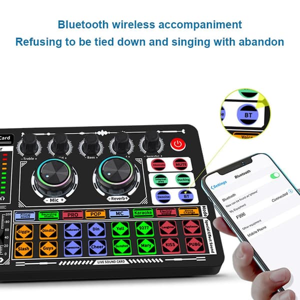 F999 Lydkort Lydmixer Live Lydkort Stemmeskifter Mixing Console Forstærker Lydkort Telefon Computer Universal