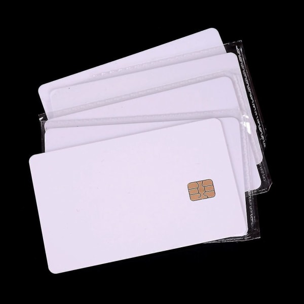 Ny 5 stk Iso Pvc Ic Med Sle4442 Chip Blank Smart Card Kontakt Ic Kort Sikkerhed Hvid White 5PCS