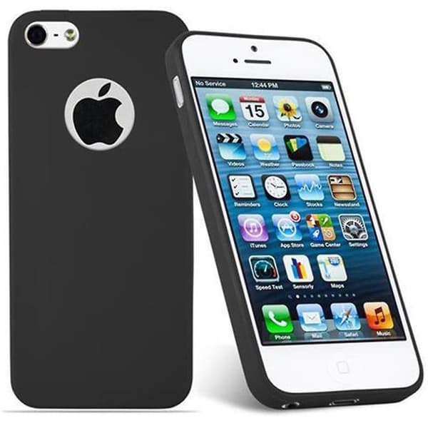 iPhone 5 / 5S / SE 2016 Hülle Handy Cover TPU- case - Matt Farben CANDY BLACK iPhone 5/5S/SE 2016