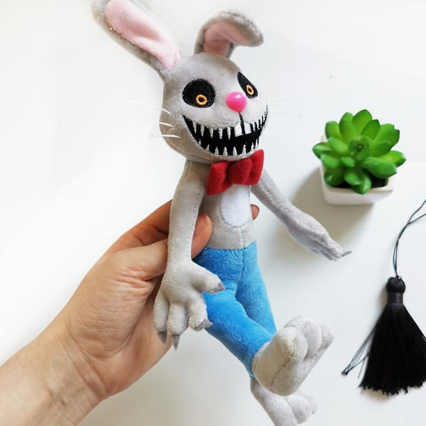 Mr.hopp's Playhouse Plys Scary Bunny Doll Blød plyspude Halloween julegave til spilfans og børn blue