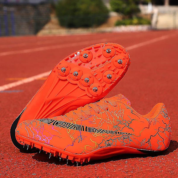 Herre atletiksko Spikes Track Race Jumping Sneakers Professionelle Running Nail Spikes Sko Hj259 Orange 40