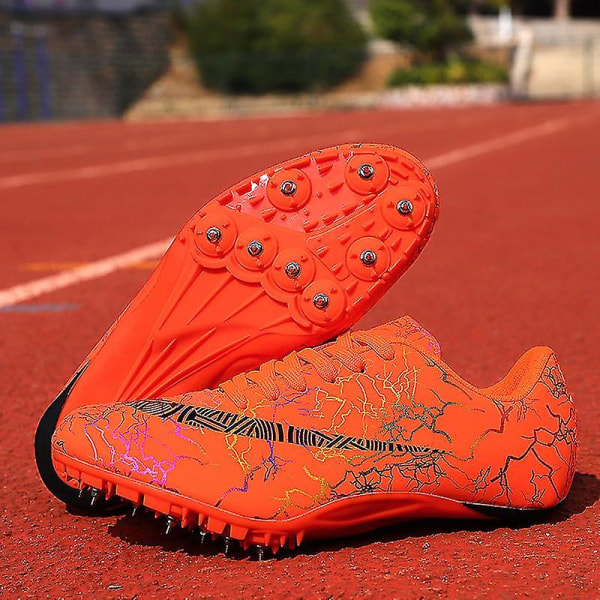 Herre atletiksko Spikes Track Race Jumping Sneakers Professionelle Running Nail Spikes Sko Hj259 Orange 44