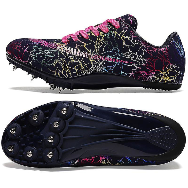 Friidrottsskor för män Spikes Track Race Hoppande Sneakers Professionell löpning Nail Spikes Skor Hj259 Black 40