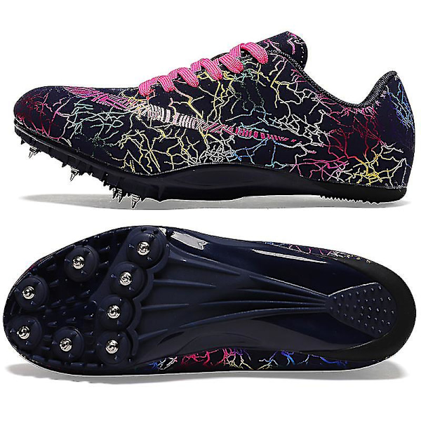 Herre atletiksko Spikes Track Race Jumping Sneakers Professionelle Running Nail Spikes Sko Hj259 Black 43