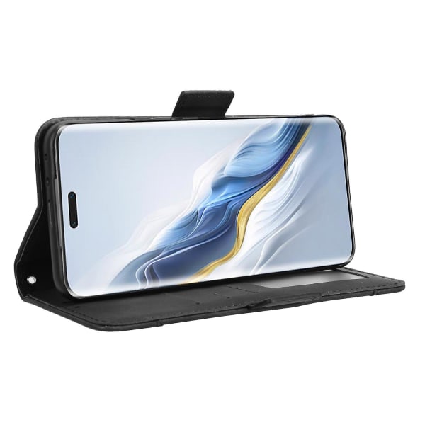 Lædercover til Honor Magic6 Pro 5G Case Stand Multiple Card Slots Case - Brun Black Style D Honor Magic6 Pro 5G