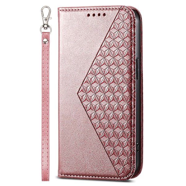 För Oppo A79 5g / A2 5g Case Calf Texture Pu Läder+tpu Stativ Cover Rose Gold
