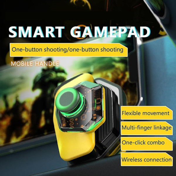 Bluetooth 5.0 -peliohjain, joka on yhteensopiva Pubg Mobile Phone Gaming Trigger -peliohjaimen Joystick Auxiliary Artif -laitteen kanssa YellowBlack