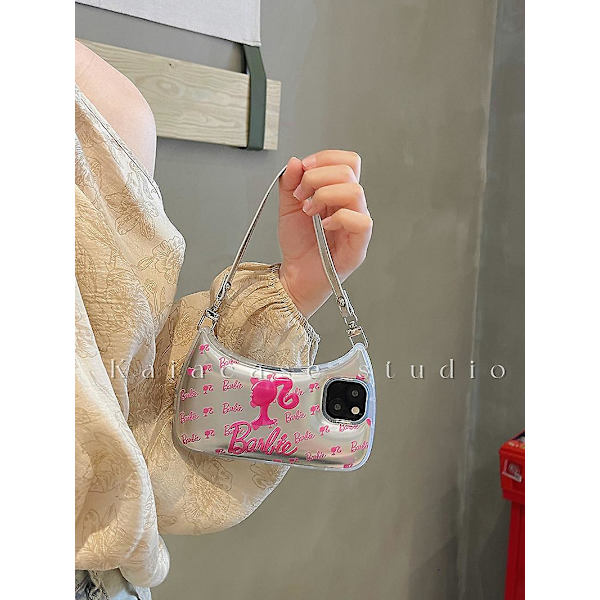 Barbie Handväska Style Phone case För Iphone14promax Tecknad Kawaii Girls Princess Smartphone Shell Kvinnor Cover iPhone12pro max