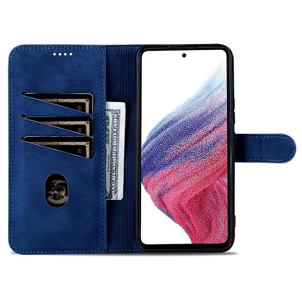 Til Samsung Galaxy A55 5G Læder Taske Pung Telefon Cover Magnetisk lås Blue