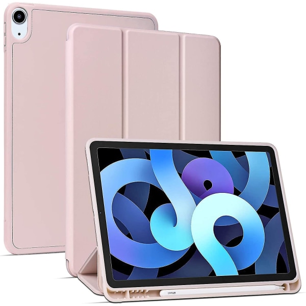 Ipad Air 4 case 10,9 tuumaa kynätelineellä, automaattinen herätys/nukkuminen pink