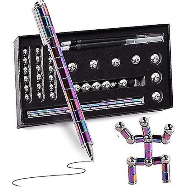 Magnetic Pole Pen Metal Magnet Legetøj Anti-stress silver 1 set