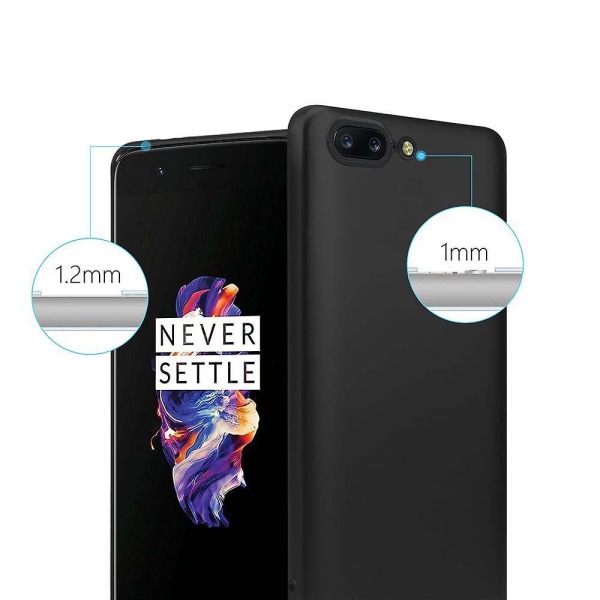 OnePlus 5 Hülle Handy Cover TPU case - Matt metallisk design METALLIC BLACK 5