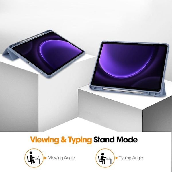Smart læder tablettaske til Samsung Galaxy Tab S9 Fe Lavender