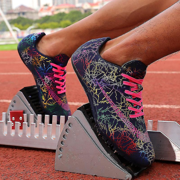 Herre atletiksko Spikes Track Race Jumping Sneakers Professionelle Running Nail Spikes Sko Hj259 Black 41