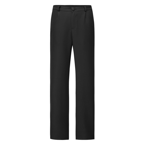 Yynuda 2-delt Slim Fit ensfarvet forretningsdragt til kvinder (blazer+bukser) Black L