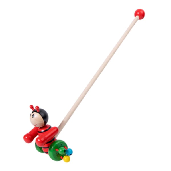 Træ Push Along Walking Legetøj, Småbørn Push Toy, Træ Børn Walking, Walking Småbørns Legetøj til indendørs kravle bee Multi