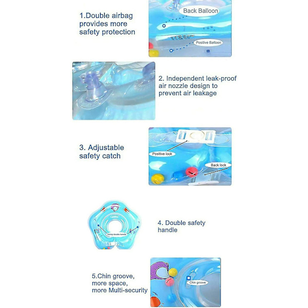 Baby Swim Ring, Baby Swim Neck Ring, Simring för toddler simhjälp, för 6 till 36 månader gamla barn