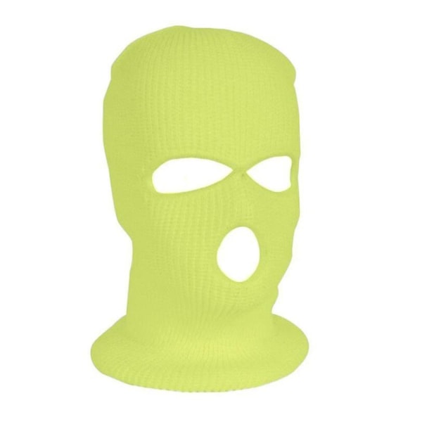 Ny 3-hullers hel ansigts skimaske vinterhue Balaclava Hood Beanie Warm Tactical Hat Three Hole Yellow