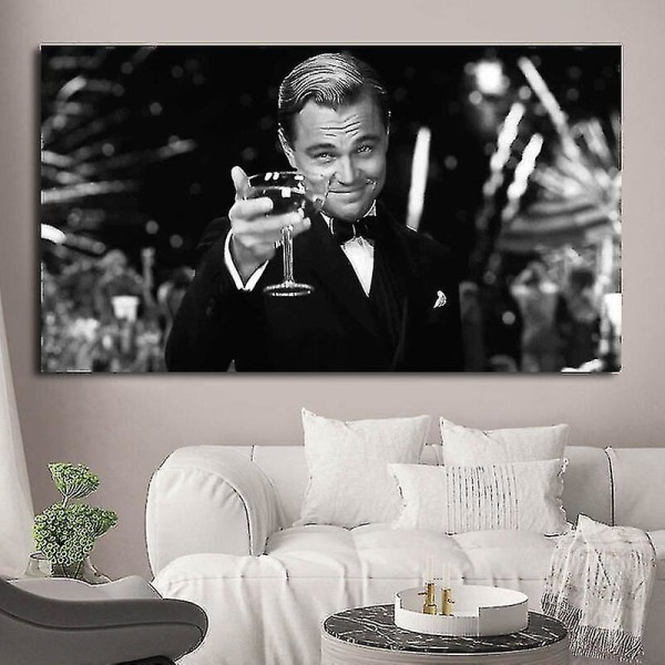 Poster Canvas Painting The Great Gatsby Movie Leonardo Dicaprio Wall Art No Frame 50x100cm