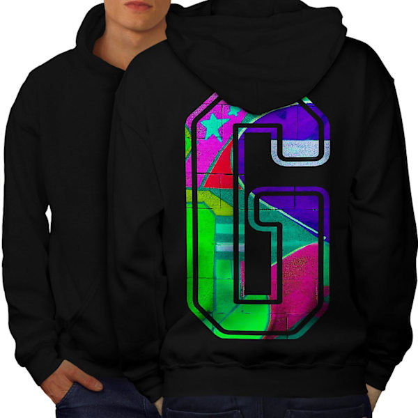 Letter G Graffiti Mænd BlackHoodie Tilbage | Wellcoda Black 4X-Large