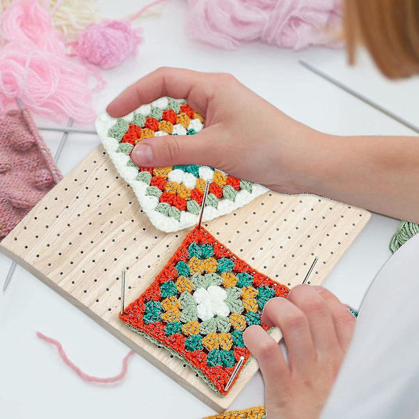 Træblokeringsbræt til strikning Granny Square Blocking Board Blocking Boards Stangstifter & stangstabilisator