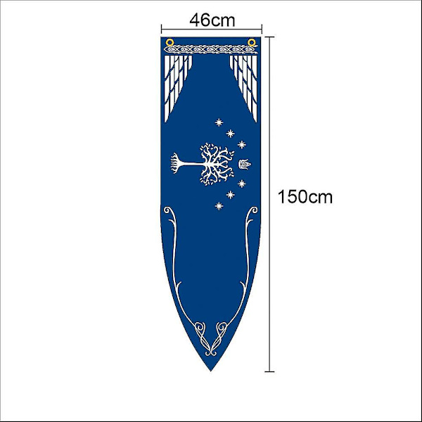 46x150cm Keskiaikainen kuningaskunta Rohan Gondor Horse Tree Banner Lippu Seinäriippu Koti Asuntola Olohuone Viiri Lippu Burgees Sisustus (DP) D