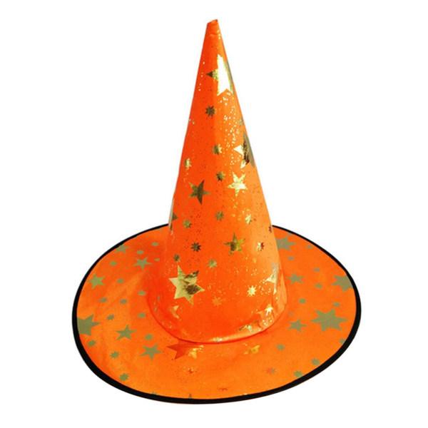 Halloween Cape Fint utförande Cosplay Kostym Dress Up Star Mönster Hatt För Halloween Julfester 35cm Orange
