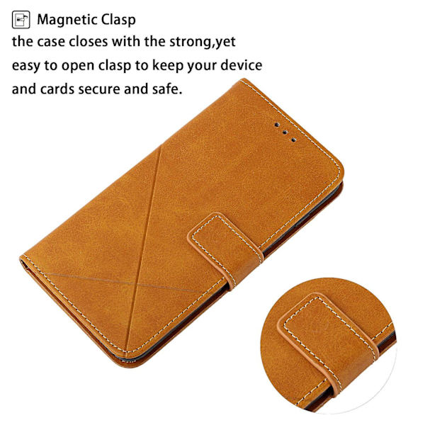 Til Samsung Galaxy A15 5G etui ensfarvet pung læder telefoncover Yellow Style A Samsung Galaxy A15 5G