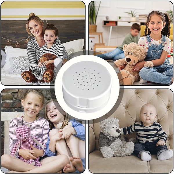 Ääninauhuri Teddys Bear Pressille Tallennettava äänirasianauhurimoduuli 30 sekunnin tallennin pehmolelutyynylle white (Pack of 3)