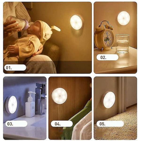Led Bevægelsessensor Lys Pir Badeværelse Natlys Med Usb Kabelskab Trappe white light C