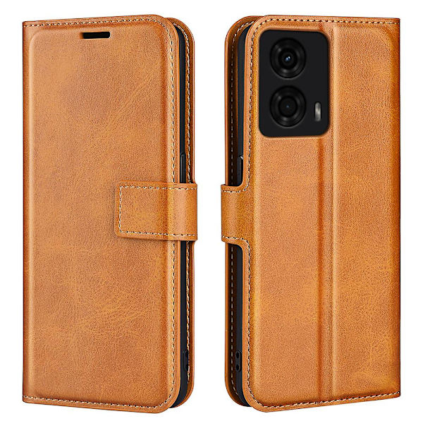 Til Motorola Moto G24 4G magnetisk telefontaske PU Læder Pung Style Cover Yellow