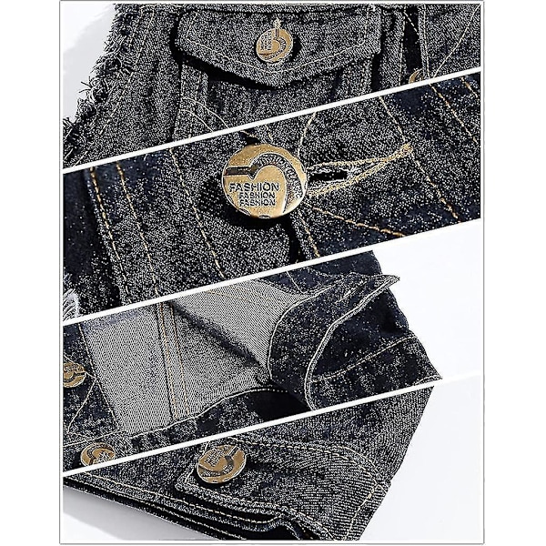 2023 nya män mode ärmlös jacka väst väst jeans Weskit Cowboy väst Tw Black 4XL