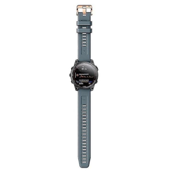 För Garmin Fenix ​​6s Pro 20mm Rose Gold Spänne Silikon Watch Band Navy blue