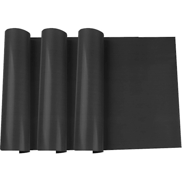 Teflonmåtter, 3 Pack Non Stick Ptfe Teflonplader Grillmåtter Bagning Madlavningsplader Grillplader Ovnforinger Varmepresse Overførselsark Varmebestandig Black