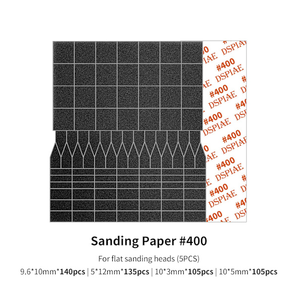 DSPIAE ES-A elektrisk frem- og tilbagegående slibepen DIY Model Legetøjspolering 14Pcs-MSP-ESS Sandpaper Kit