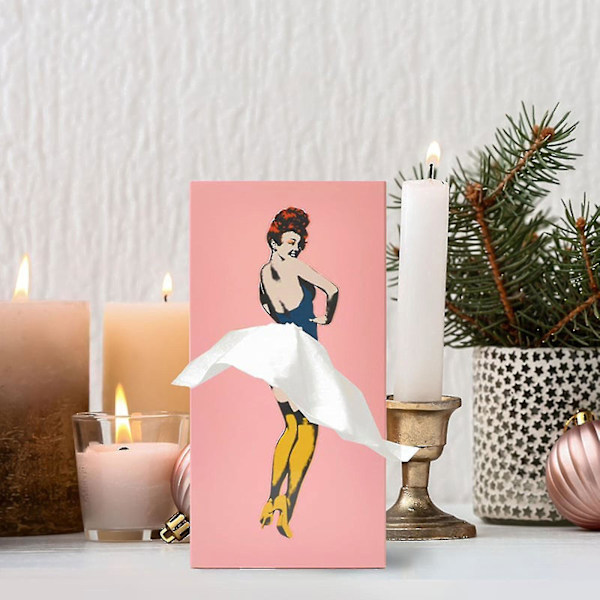 Snygg flicka vävnadslåda Retro vävnad flygande kjol vävnadslåda, 100 % ny Pink